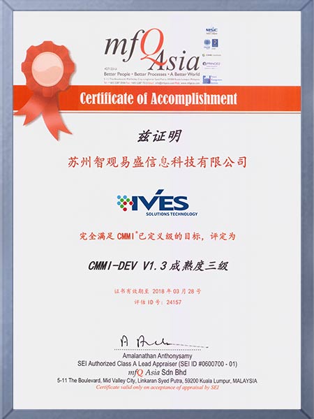 CMMI Certificate (China edition)